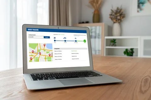 Delivery tracking system for e-commerce and modish online business Foto stock