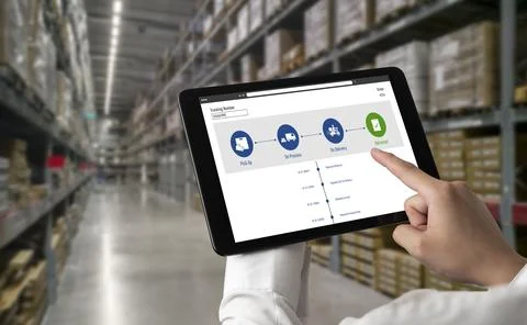 Delivery tracking system for e-commerce and modish online business Stockfoto's