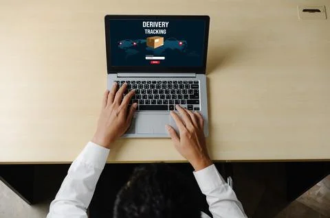 Delivery tracking system for e-commerce and modish online business 库存照片