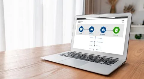 Delivery tracking system for e-commerce and modish online business 库存照片