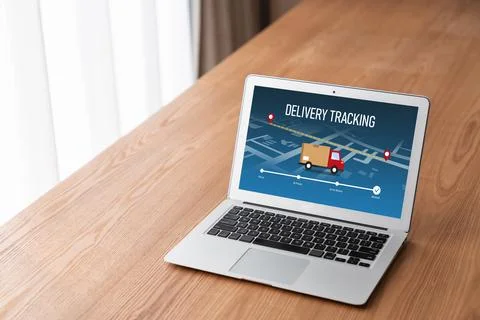 Delivery tracking system for e-commerce and modish online business Foto stock