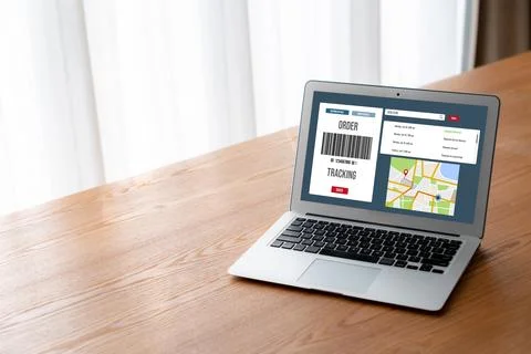 Delivery tracking system for e-commerce and modish online business Foto stock