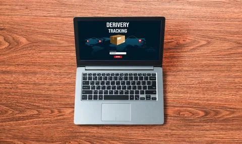 Delivery tracking system for e-commerce and modish online business Fotos Stock