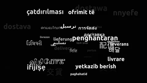 Delivery Translated in 50 Worldwide Languages Endless Looping 3d Zooming Word Video stock 145215508