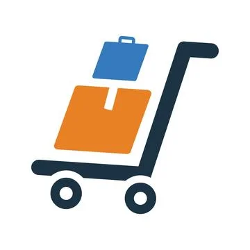 Delivery Trolley icon. Stock Illustration
