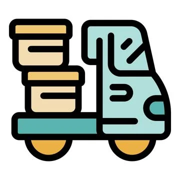 Delivery truck carrying packages, efficient shipping and logistics icon Stock Illustration