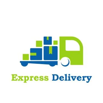 Delivery truck flat vector icon isolated on white. Stock Illustration