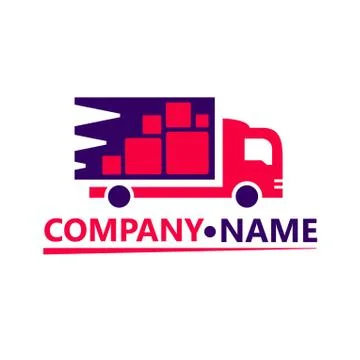 Delivery truck flat vector icon isolated on white. Stock Illustration