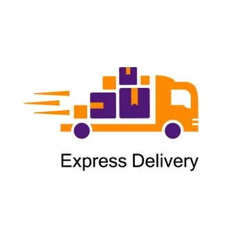 Delivery truck flat vector icon isolated on white. Stock Illustration