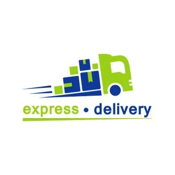 Delivery truck flat vector icon isolated on white. Stock Illustration