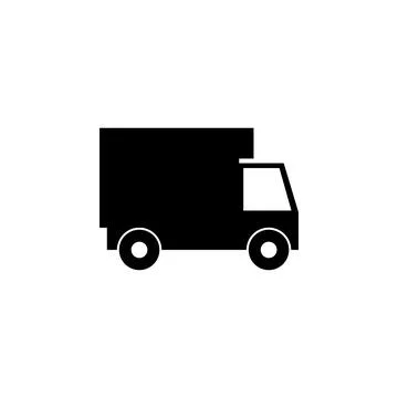 Delivery Truck Flat Vector Icon イラスト素材
