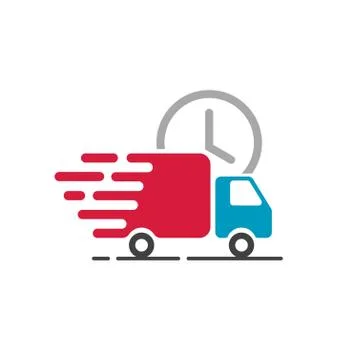 Delivery truck icon vector, cargo van moving, fast shipping Stock Illustration