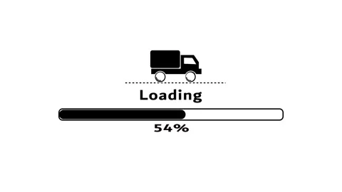 Delivery truck loading progress animation. Stock Footage 331755346