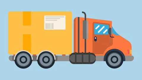 Delivery truck. Logistics services. Vector truck. Transport trucking. Vector. Stock Illustration