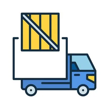 Delivery Truck with Parcel vector concept colored icon イラスト素材