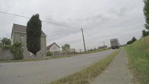 Delivery truck passing Stock Footage 83616110