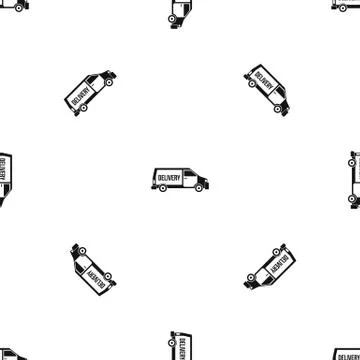 Delivery truck pattern seamless black 스톡 일러스트