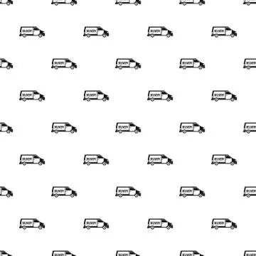 Delivery truck pattern, simple style Illustrazione stock