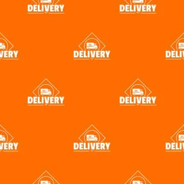 Delivery truck pattern vector orange Stock Illustration