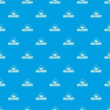 Delivery truck pattern vector seamless blue Illustrazione stock