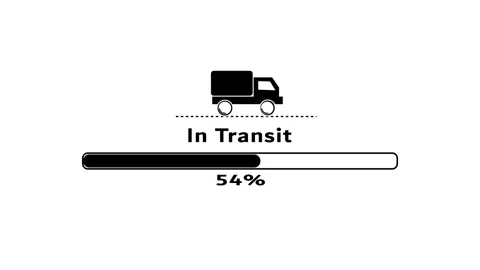 Delivery truck progress bar in transit footage. 库存影片 331755498