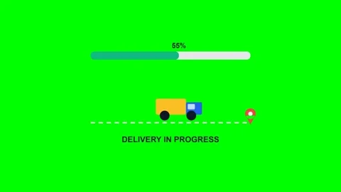 Delivery Truck Route Progress Animated Motion Graphic Concept Stock Footage 341455906