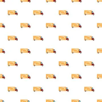 Delivery truck seamless pattern providing logistics background Ilustración de archivo