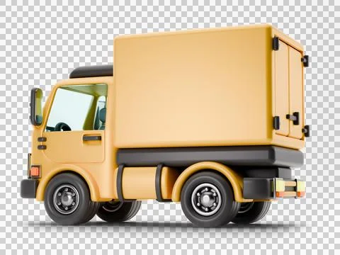 Delivery truck Side back view 3D Stock Illustration