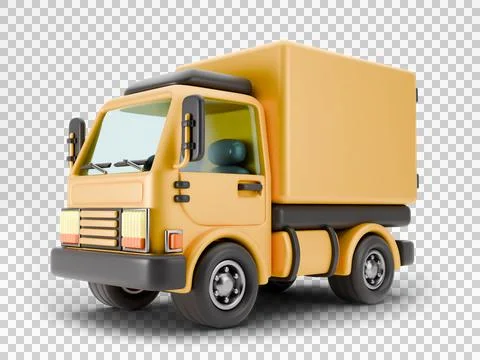Delivery truck Side front view 3D Stock Illustration