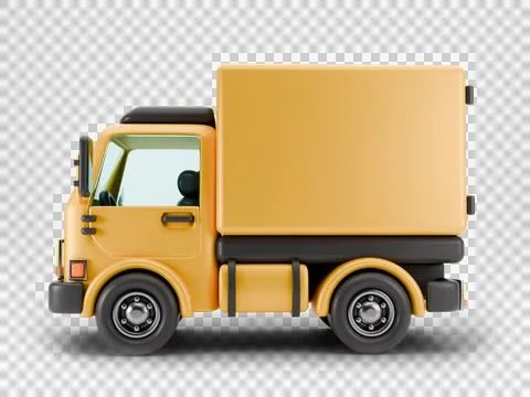 Delivery truck Side view 3D Stock Illustration