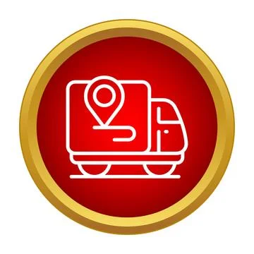 Delivery truck tracking goods location pin icon Stock Illustration