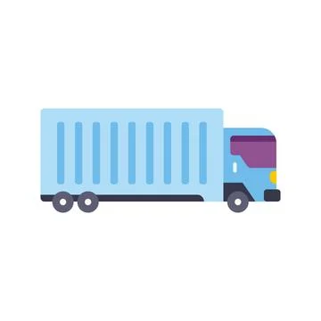 Delivery truck transporting cargo container with shipping service concept Stock Illustration