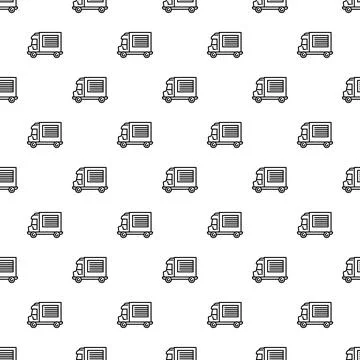 Delivery truck van seamless pattern repeating background Stock Illustration