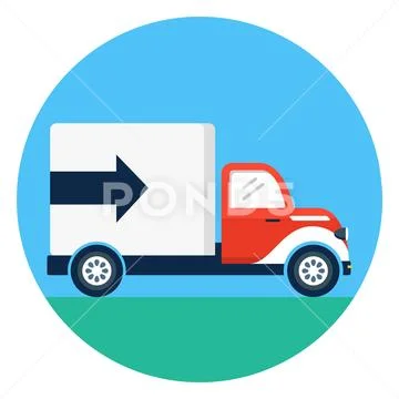 Delivery truck vector icon. Stock Illustration