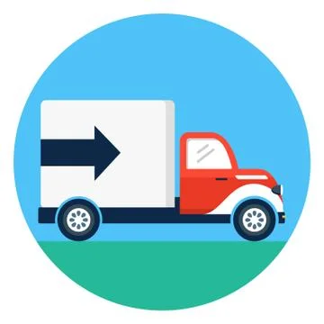 Delivery truck vector icon. Stock Illustration