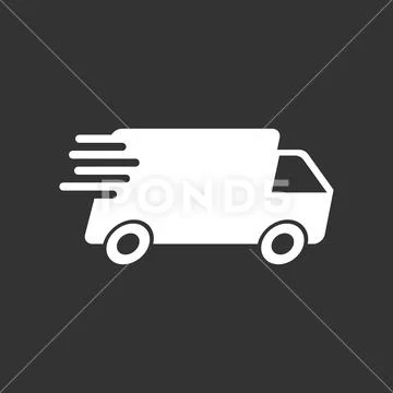 Delivery truck vector illustration. Fast delivery service shipping icon. Simp Stock Illustration