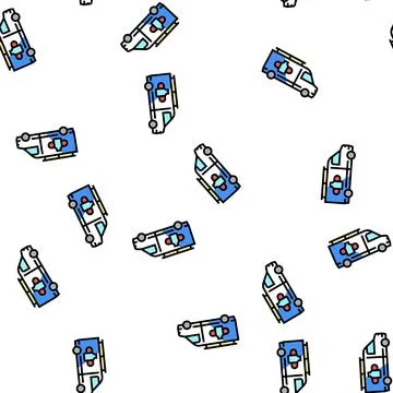 Delivery truck vector seamless pattern Stock Illustration