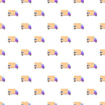 Delivery trucks repeating seamless pattern for shipping logistics 스톡 일러스트