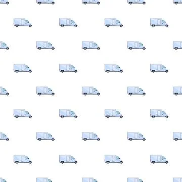 Delivery trucks seamless pattern for logistics and shipping Illustrazione stock