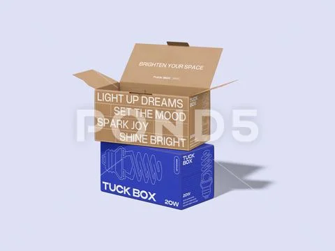 Delivery Tuck Box Mockup PSD Template