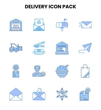 Delivery Two Colour Design Icons Pack Stock Illustration