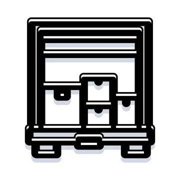 Delivery van back showing cargo boxes shipping Illustrazione stock