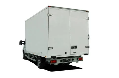 Delivery van back view 库存照片