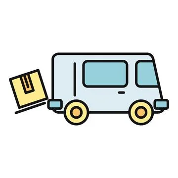 Delivery van carrying package for express shipping Stock Illustration