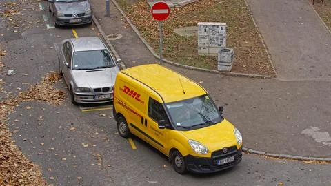 Delivery van DHL Stock Photos