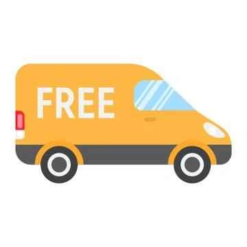 Delivery Van flat icon, logistic and delivery, イラスト素材