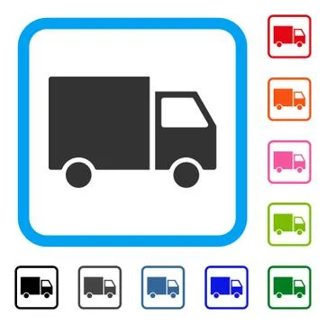 Delivery Van Framed Icon Stock Illustration