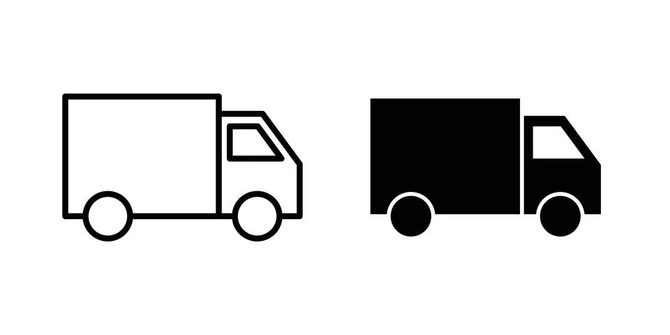 Delivery van icon illustration. Pixel perfect vector graphics Stock Illustration