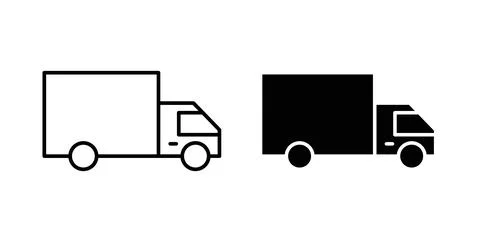 Delivery van icon symbol. Flat Vector illustration Stock Illustration