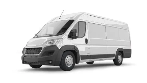Delivery Van Isolated on White Stock Illustration